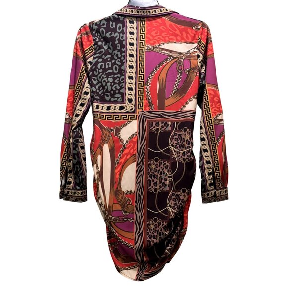 Women Multi Color Shirt Dress Size L - Picture 4 of 6